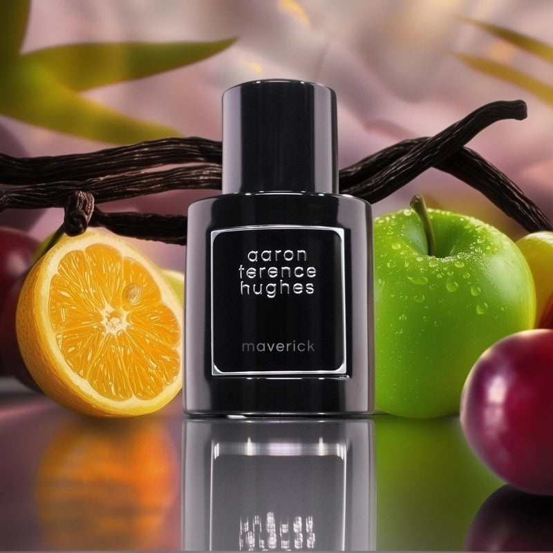 Flacon de 50 ml de parfum Maverick par Aaron Terence Hughes, avec un design élégant et moderne.